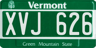 VT license plate XVJ626