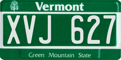 VT license plate XVJ627