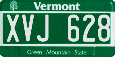VT license plate XVJ628