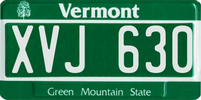 VT license plate XVJ630