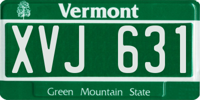 VT license plate XVJ631