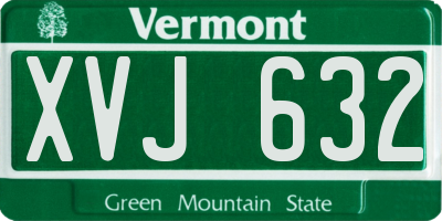 VT license plate XVJ632