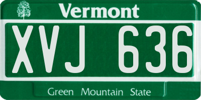 VT license plate XVJ636
