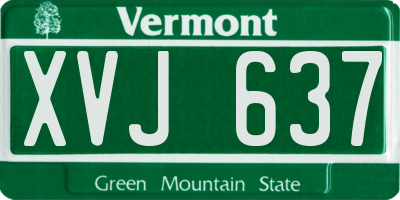 VT license plate XVJ637