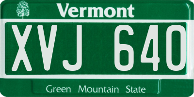 VT license plate XVJ640