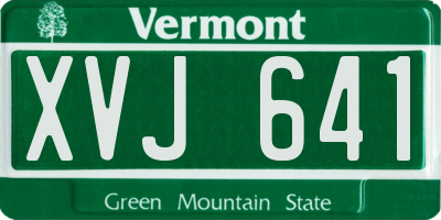VT license plate XVJ641