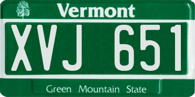 VT license plate XVJ651
