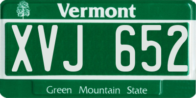 VT license plate XVJ652