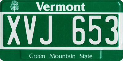 VT license plate XVJ653