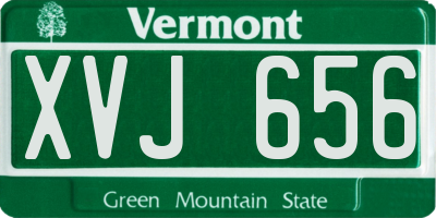 VT license plate XVJ656