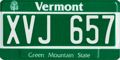 VT license plate XVJ657