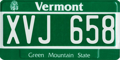 VT license plate XVJ658