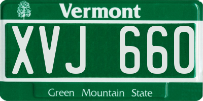 VT license plate XVJ660