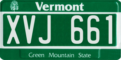 VT license plate XVJ661