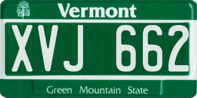 VT license plate XVJ662