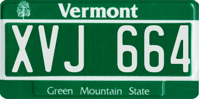 VT license plate XVJ664