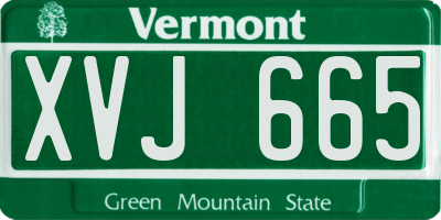 VT license plate XVJ665