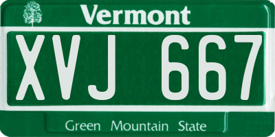 VT license plate XVJ667