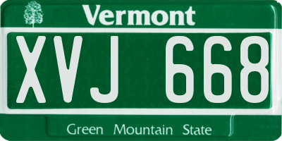 VT license plate XVJ668