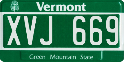VT license plate XVJ669