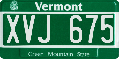 VT license plate XVJ675