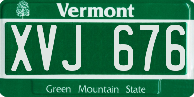 VT license plate XVJ676