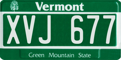 VT license plate XVJ677