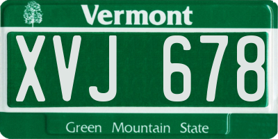 VT license plate XVJ678
