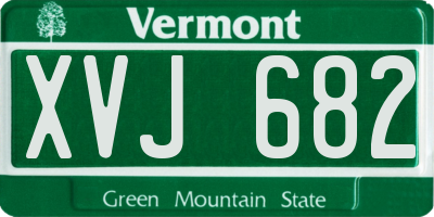 VT license plate XVJ682