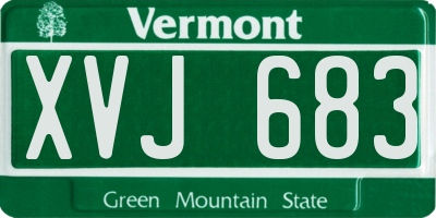 VT license plate XVJ683