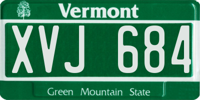 VT license plate XVJ684