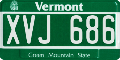 VT license plate XVJ686