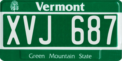 VT license plate XVJ687