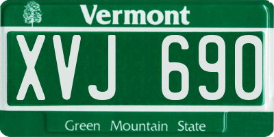 VT license plate XVJ690