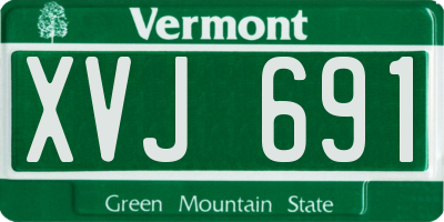 VT license plate XVJ691