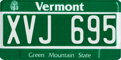 VT license plate XVJ695