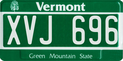 VT license plate XVJ696