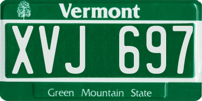 VT license plate XVJ697