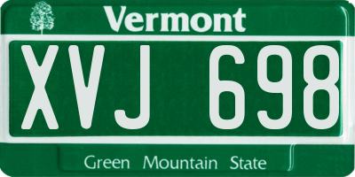 VT license plate XVJ698