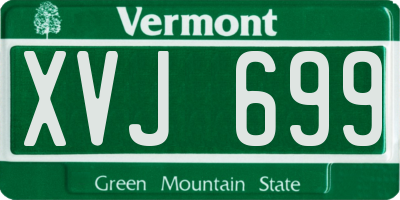 VT license plate XVJ699