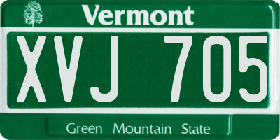 VT license plate XVJ705