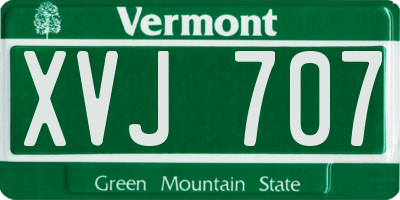 VT license plate XVJ707