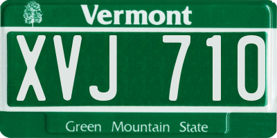 VT license plate XVJ710