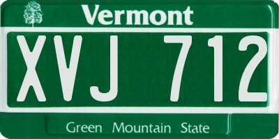 VT license plate XVJ712