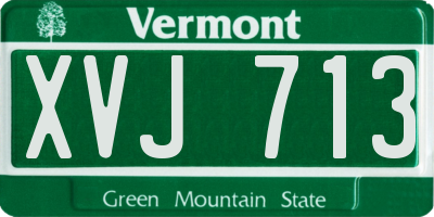 VT license plate XVJ713