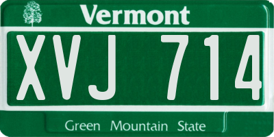 VT license plate XVJ714