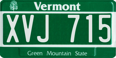 VT license plate XVJ715