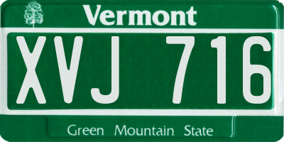 VT license plate XVJ716