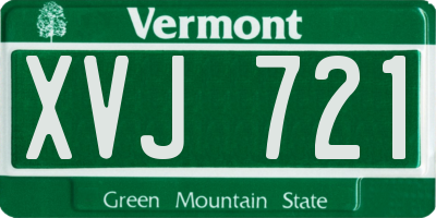 VT license plate XVJ721