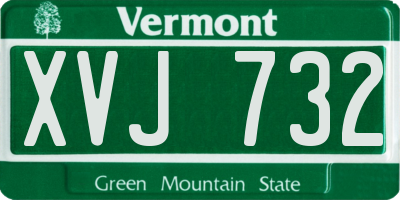 VT license plate XVJ732